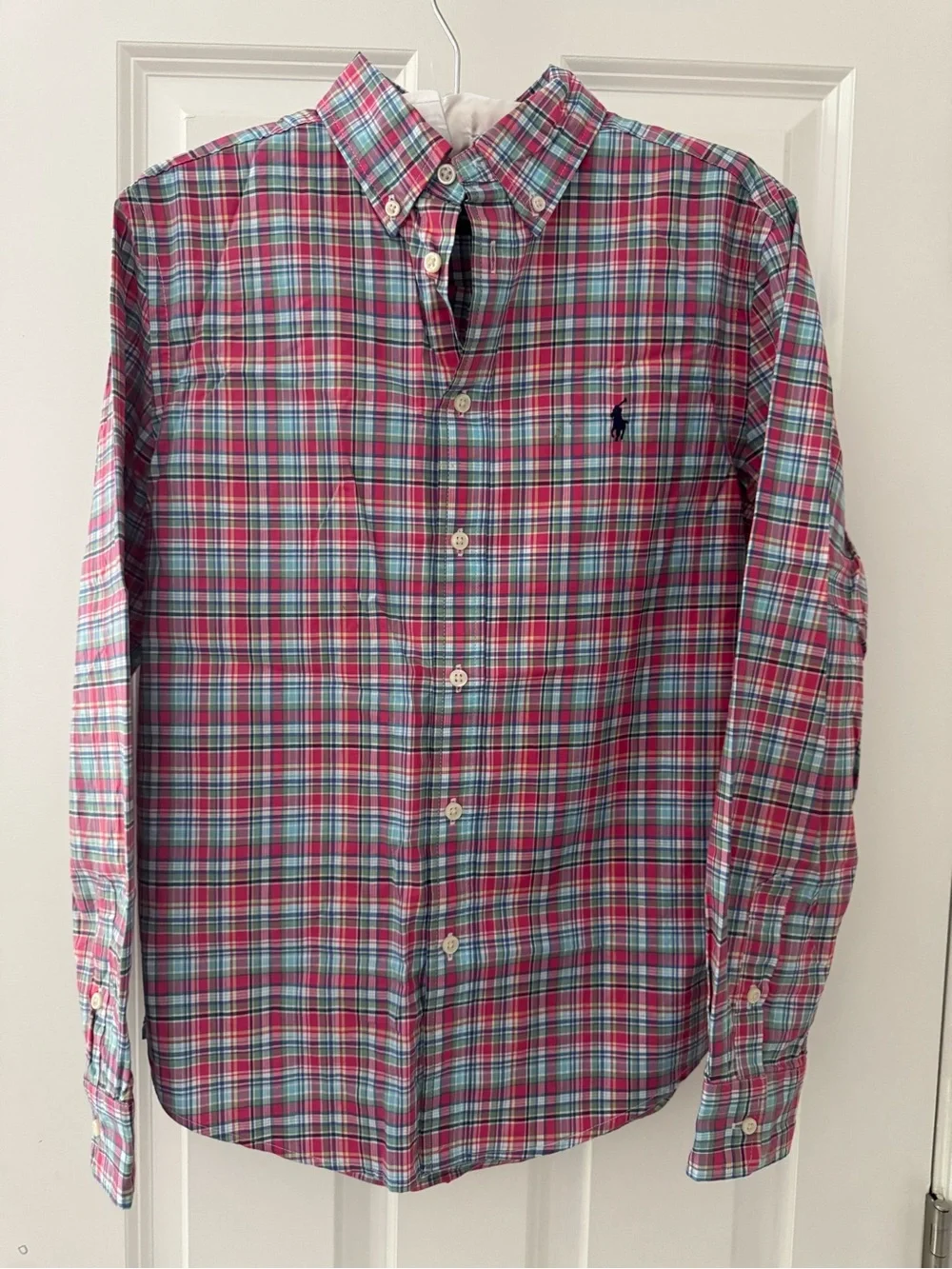 Ralph Lauren Pink and Blue Plaid Button-Down Shirt